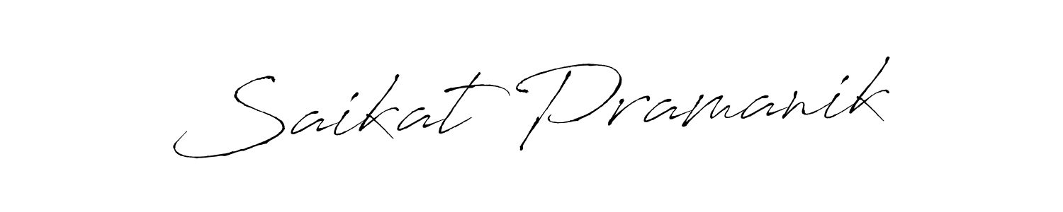 Make a beautiful signature design for name Saikat Pramanik. With this signature (Antro_Vectra) style, you can create a handwritten signature for free. Saikat Pramanik signature style 6 images and pictures png