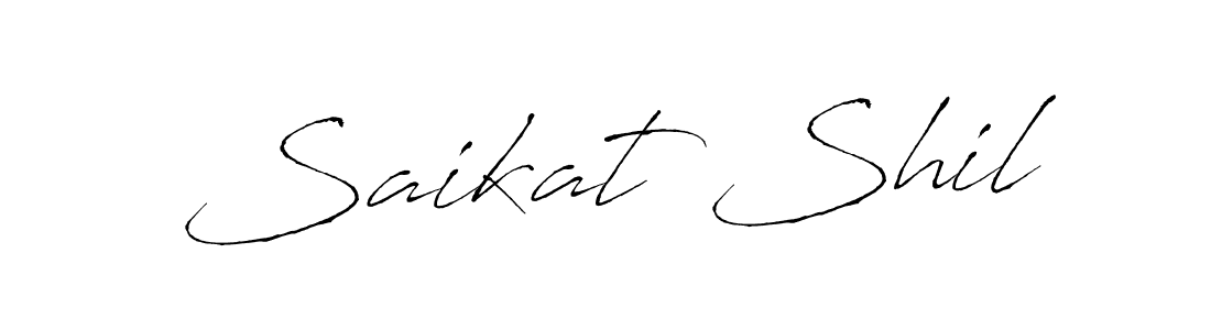 Make a beautiful signature design for name Saikat Shil. With this signature (Antro_Vectra) style, you can create a handwritten signature for free. Saikat Shil signature style 6 images and pictures png