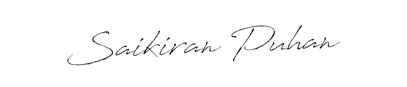 Make a beautiful signature design for name Saikiran Puhan. With this signature (Antro_Vectra) style, you can create a handwritten signature for free. Saikiran Puhan signature style 6 images and pictures png
