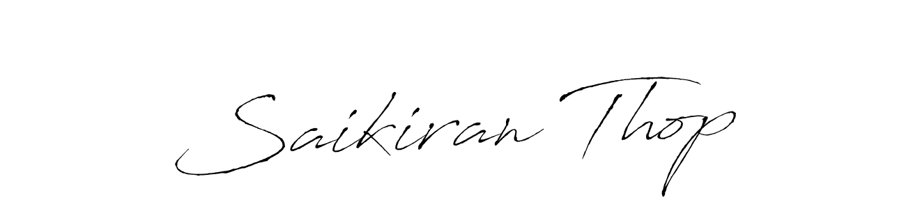 How to make Saikiran Thop name signature. Use Antro_Vectra style for creating short signs online. This is the latest handwritten sign. Saikiran Thop signature style 6 images and pictures png