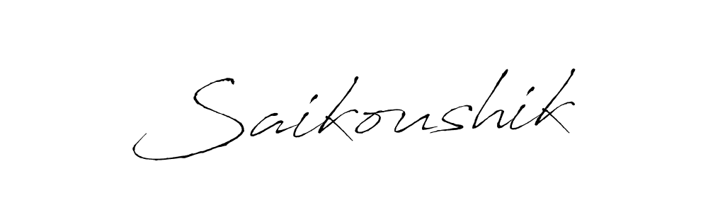 Design your own signature with our free online signature maker. With this signature software, you can create a handwritten (Antro_Vectra) signature for name Saikoushik. Saikoushik signature style 6 images and pictures png