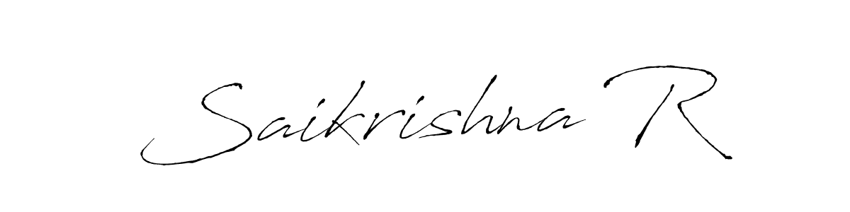 How to make Saikrishna R name signature. Use Antro_Vectra style for creating short signs online. This is the latest handwritten sign. Saikrishna R signature style 6 images and pictures png