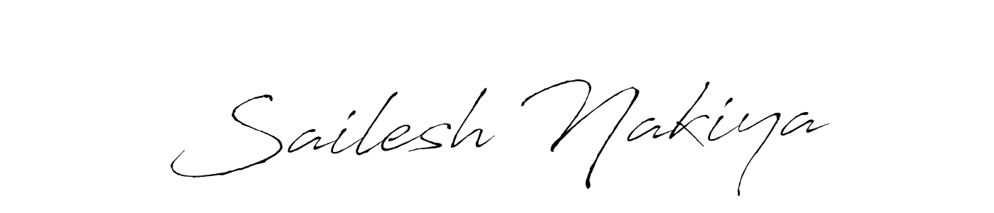 Design your own signature with our free online signature maker. With this signature software, you can create a handwritten (Antro_Vectra) signature for name Sailesh Nakiya. Sailesh Nakiya signature style 6 images and pictures png