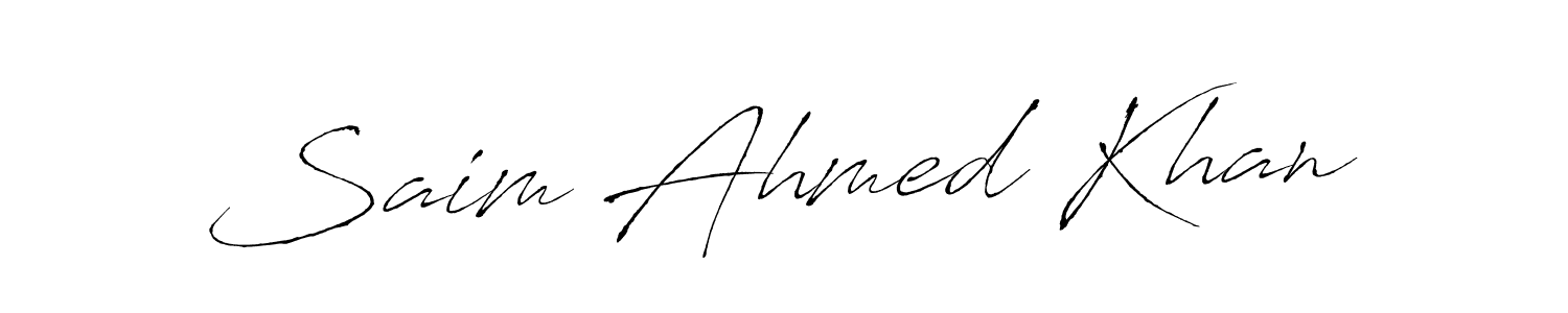 Also we have Saim Ahmed Khan name is the best signature style. Create professional handwritten signature collection using Antro_Vectra autograph style. Saim Ahmed Khan signature style 6 images and pictures png