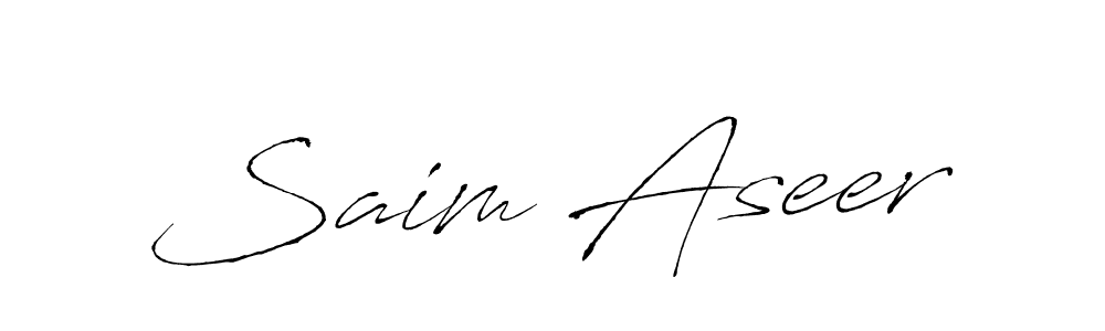 How to make Saim Aseer signature? Antro_Vectra is a professional autograph style. Create handwritten signature for Saim Aseer name. Saim Aseer signature style 6 images and pictures png