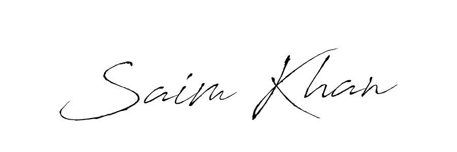 Create a beautiful signature design for name Saim Khan. With this signature (Antro_Vectra) fonts, you can make a handwritten signature for free. Saim Khan signature style 6 images and pictures png