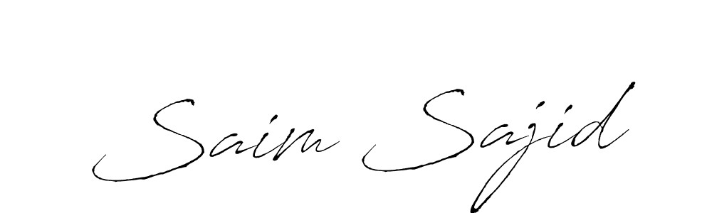 Make a beautiful signature design for name Saim Sajid. With this signature (Antro_Vectra) style, you can create a handwritten signature for free. Saim Sajid signature style 6 images and pictures png