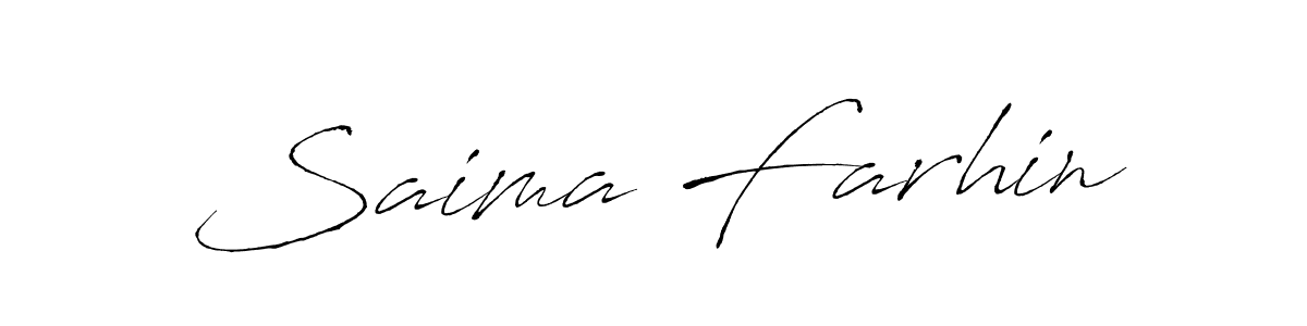 How to make Saima Farhin name signature. Use Antro_Vectra style for creating short signs online. This is the latest handwritten sign. Saima Farhin signature style 6 images and pictures png