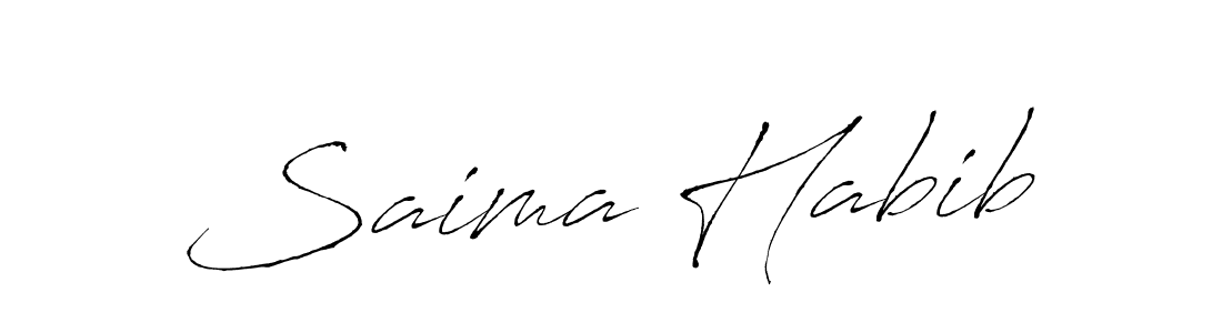 Make a beautiful signature design for name Saima Habib. With this signature (Antro_Vectra) style, you can create a handwritten signature for free. Saima Habib signature style 6 images and pictures png