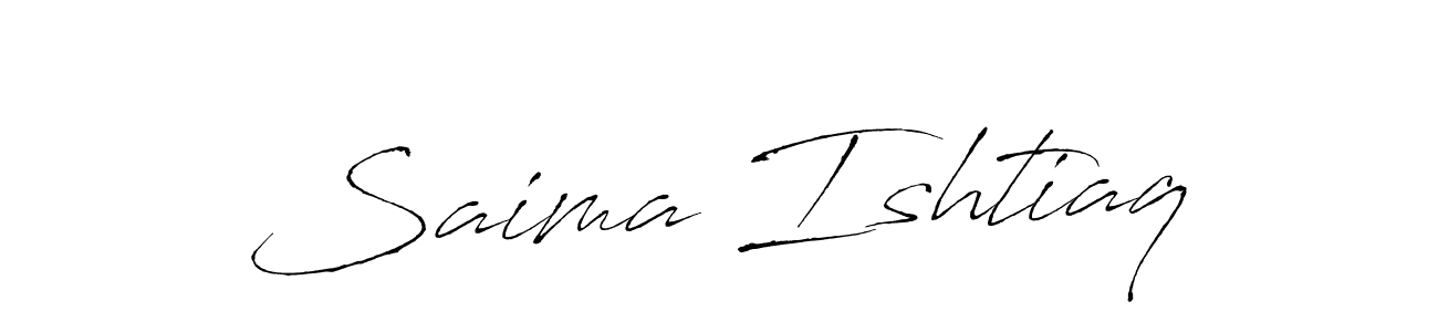 How to make Saima Ishtiaq name signature. Use Antro_Vectra style for creating short signs online. This is the latest handwritten sign. Saima Ishtiaq signature style 6 images and pictures png