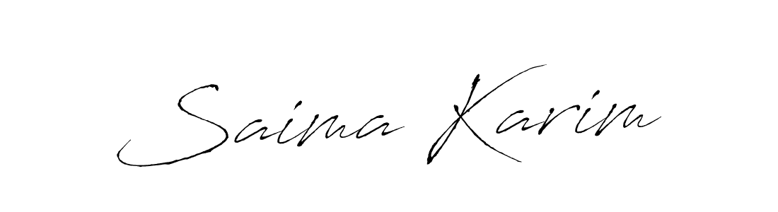 Design your own signature with our free online signature maker. With this signature software, you can create a handwritten (Antro_Vectra) signature for name Saima Karim. Saima Karim signature style 6 images and pictures png