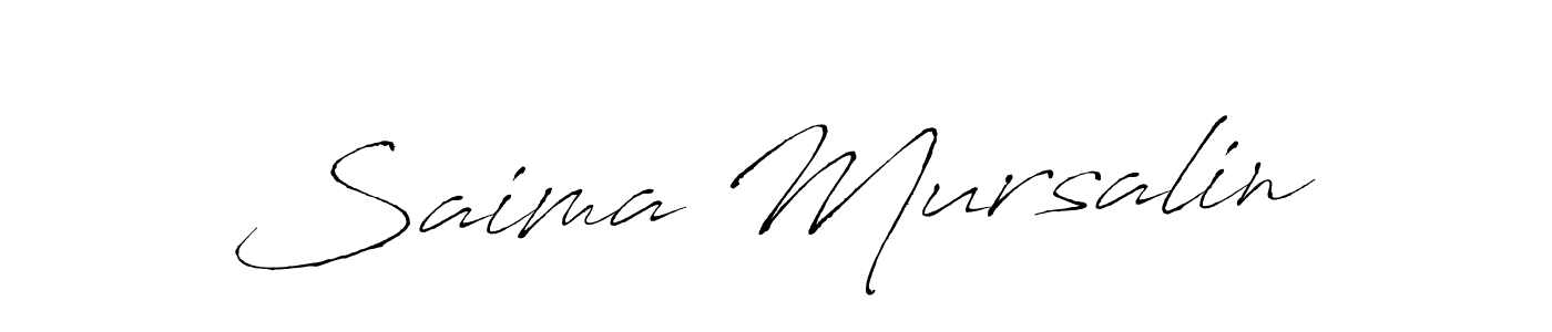 Create a beautiful signature design for name Saima Mursalin. With this signature (Antro_Vectra) fonts, you can make a handwritten signature for free. Saima Mursalin signature style 6 images and pictures png