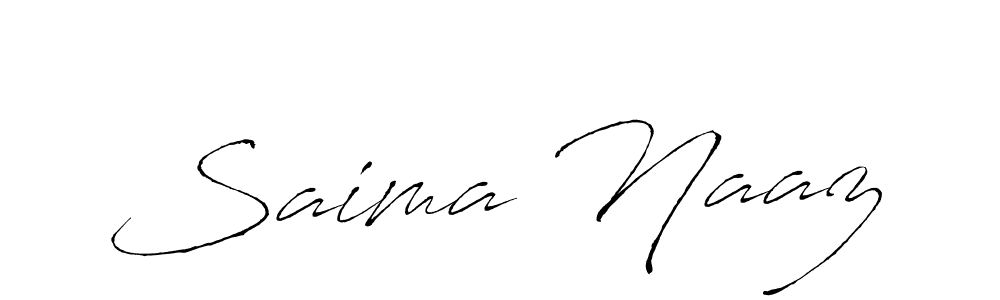 The best way (Antro_Vectra) to make a short signature is to pick only two or three words in your name. The name Saima Naaz include a total of six letters. For converting this name. Saima Naaz signature style 6 images and pictures png