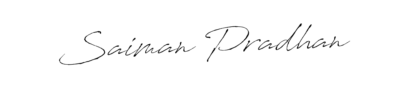 How to make Saiman Pradhan name signature. Use Antro_Vectra style for creating short signs online. This is the latest handwritten sign. Saiman Pradhan signature style 6 images and pictures png