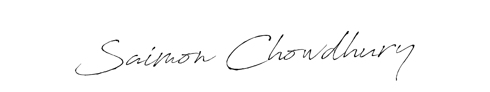 Antro_Vectra is a professional signature style that is perfect for those who want to add a touch of class to their signature. It is also a great choice for those who want to make their signature more unique. Get Saimon Chowdhury name to fancy signature for free. Saimon Chowdhury signature style 6 images and pictures png