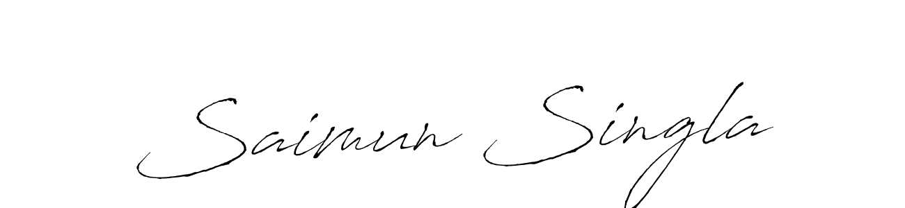 How to make Saimun Singla name signature. Use Antro_Vectra style for creating short signs online. This is the latest handwritten sign. Saimun Singla signature style 6 images and pictures png
