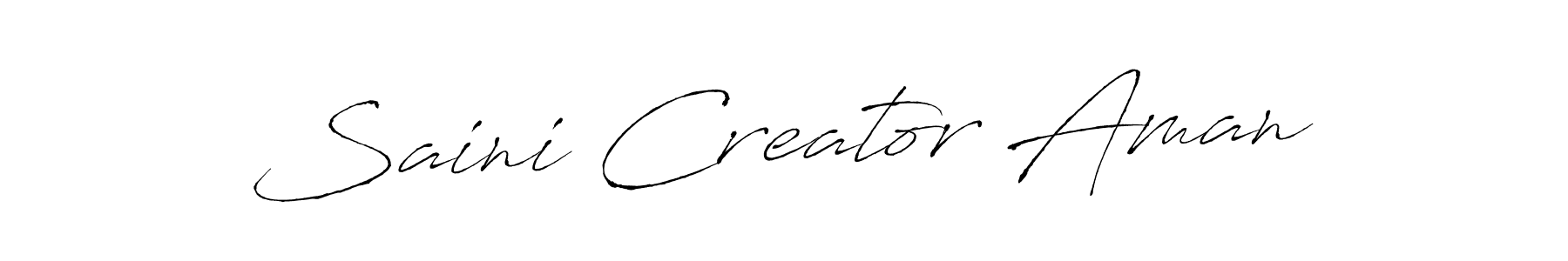 Antro_Vectra is a professional signature style that is perfect for those who want to add a touch of class to their signature. It is also a great choice for those who want to make their signature more unique. Get Saini Creator Aman name to fancy signature for free. Saini Creator Aman signature style 6 images and pictures png