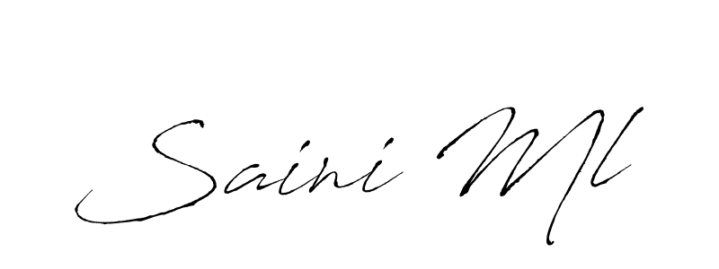 if you are searching for the best signature style for your name Saini Ml. so please give up your signature search. here we have designed multiple signature styles  using Antro_Vectra. Saini Ml signature style 6 images and pictures png