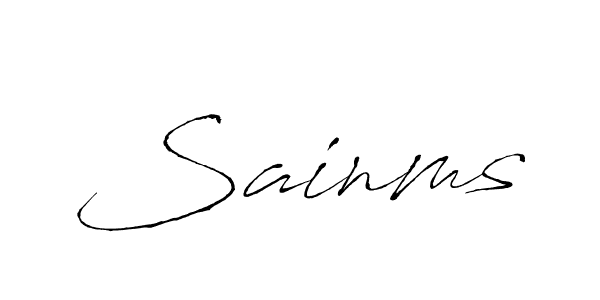 Design your own signature with our free online signature maker. With this signature software, you can create a handwritten (Antro_Vectra) signature for name Sainms. Sainms signature style 6 images and pictures png