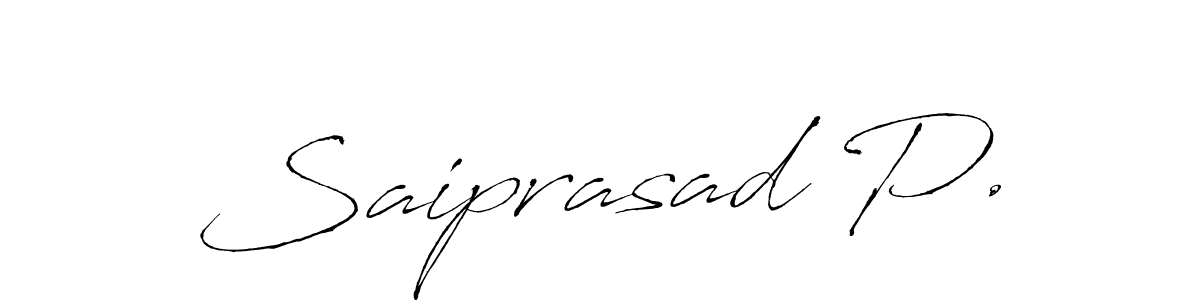 How to make Saiprasad P. name signature. Use Antro_Vectra style for creating short signs online. This is the latest handwritten sign. Saiprasad P. signature style 6 images and pictures png