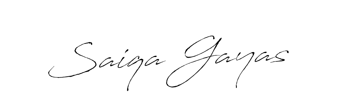 Make a beautiful signature design for name Saiqa Gayas. With this signature (Antro_Vectra) style, you can create a handwritten signature for free. Saiqa Gayas signature style 6 images and pictures png