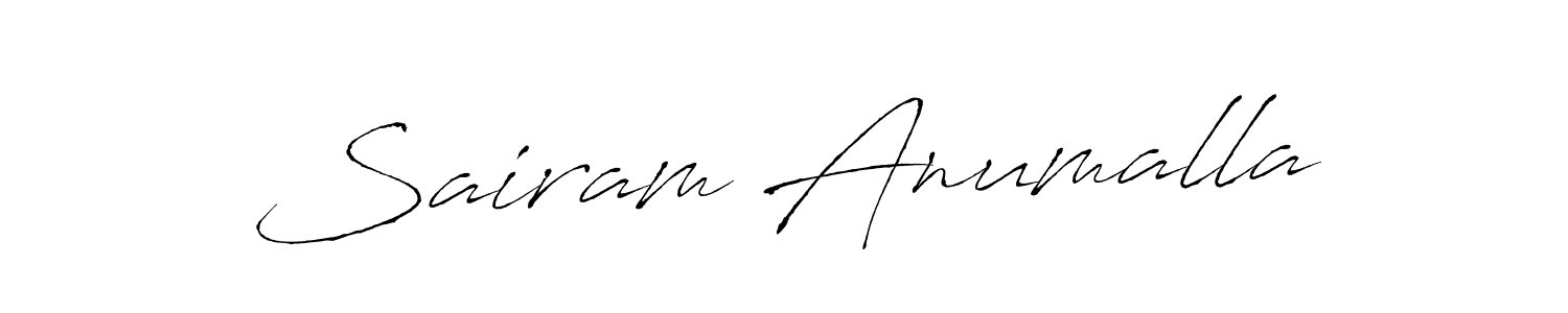 Make a beautiful signature design for name Sairam Anumalla. With this signature (Antro_Vectra) style, you can create a handwritten signature for free. Sairam Anumalla signature style 6 images and pictures png