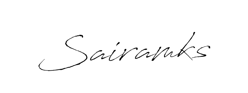 You should practise on your own different ways (Antro_Vectra) to write your name (Sairamks) in signature. don't let someone else do it for you. Sairamks signature style 6 images and pictures png