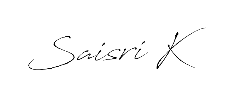 How to make Saisri K name signature. Use Antro_Vectra style for creating short signs online. This is the latest handwritten sign. Saisri K signature style 6 images and pictures png