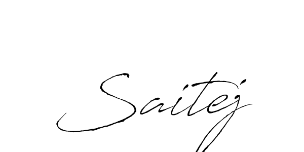 How to make Saitej name signature. Use Antro_Vectra style for creating short signs online. This is the latest handwritten sign. Saitej signature style 6 images and pictures png