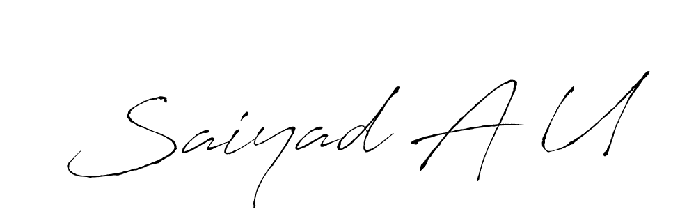 Also You can easily find your signature by using the search form. We will create Saiyad A U name handwritten signature images for you free of cost using Antro_Vectra sign style. Saiyad A U signature style 6 images and pictures png