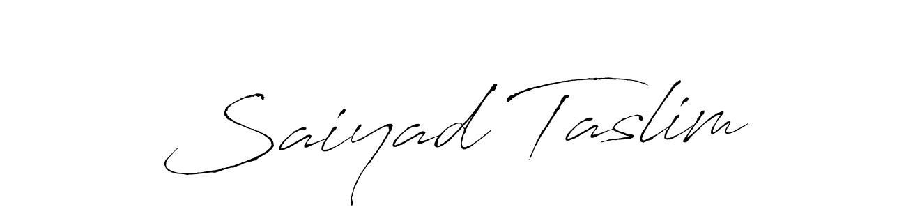 How to make Saiyad Taslim name signature. Use Antro_Vectra style for creating short signs online. This is the latest handwritten sign. Saiyad Taslim signature style 6 images and pictures png