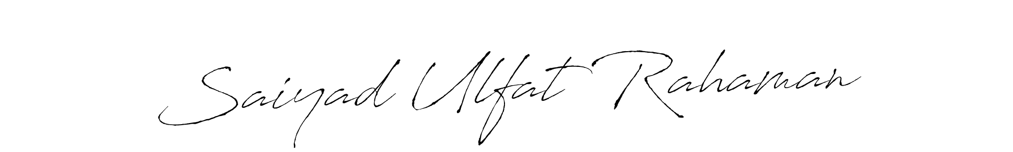 Also You can easily find your signature by using the search form. We will create Saiyad Ulfat Rahaman name handwritten signature images for you free of cost using Antro_Vectra sign style. Saiyad Ulfat Rahaman signature style 6 images and pictures png