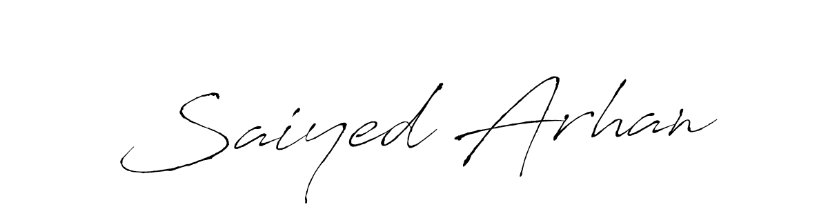 How to make Saiyed Arhan name signature. Use Antro_Vectra style for creating short signs online. This is the latest handwritten sign. Saiyed Arhan signature style 6 images and pictures png