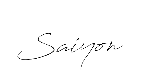 Use a signature maker to create a handwritten signature online. With this signature software, you can design (Antro_Vectra) your own signature for name Saiyon. Saiyon signature style 6 images and pictures png