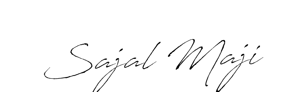 How to make Sajal Maji name signature. Use Antro_Vectra style for creating short signs online. This is the latest handwritten sign. Sajal Maji signature style 6 images and pictures png