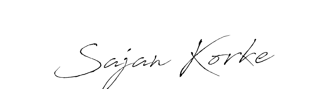 This is the best signature style for the Sajan Korke name. Also you like these signature font (Antro_Vectra). Mix name signature. Sajan Korke signature style 6 images and pictures png