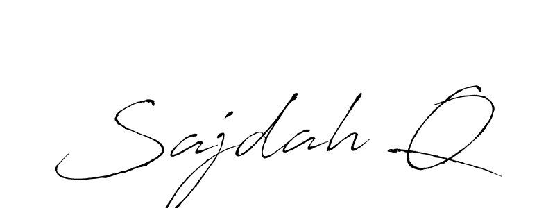 How to make Sajdah Q name signature. Use Antro_Vectra style for creating short signs online. This is the latest handwritten sign. Sajdah Q signature style 6 images and pictures png