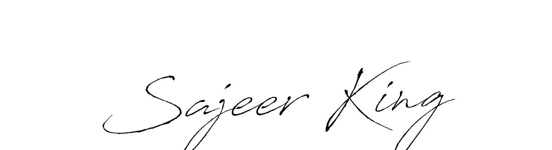 How to make Sajeer King name signature. Use Antro_Vectra style for creating short signs online. This is the latest handwritten sign. Sajeer King signature style 6 images and pictures png
