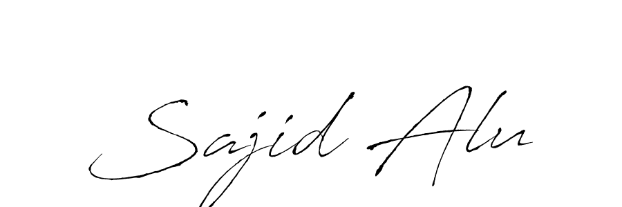 Make a beautiful signature design for name Sajid Alu. With this signature (Antro_Vectra) style, you can create a handwritten signature for free. Sajid Alu signature style 6 images and pictures png