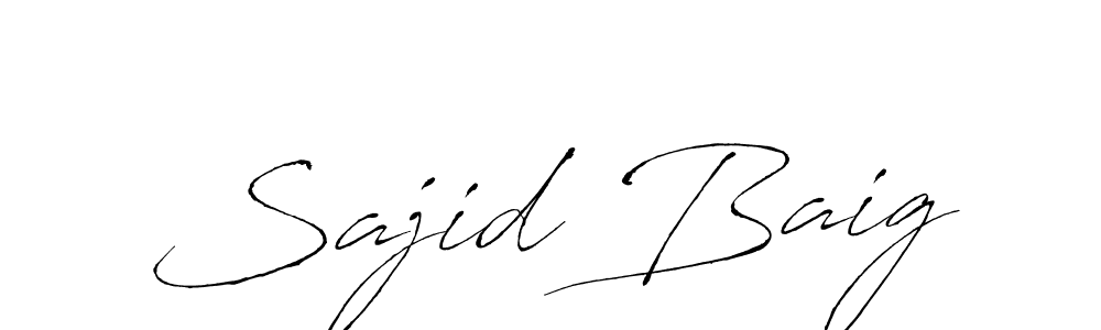 Make a beautiful signature design for name Sajid Baig. With this signature (Antro_Vectra) style, you can create a handwritten signature for free. Sajid Baig signature style 6 images and pictures png