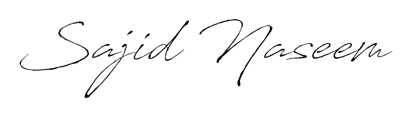 Looking for an artistic signature for Sajid Naseem? The Antro_Vectra calligraphy style gives a sophisticated flow suitable for business cards and emails. Sajid Naseem signature style 6 images and pictures png