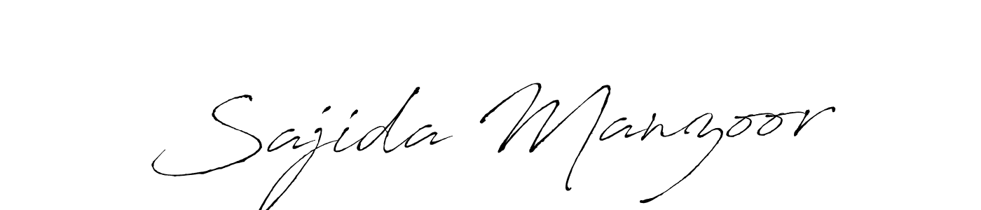 How to make Sajida Manzoor name signature. Use Antro_Vectra style for creating short signs online. This is the latest handwritten sign. Sajida Manzoor signature style 6 images and pictures png