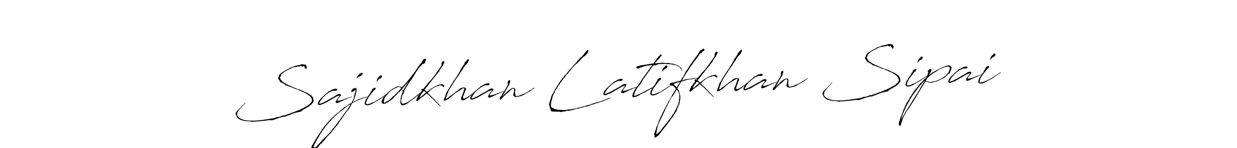 This is the best signature style for the Sajidkhan Latifkhan Sipai name. Also you like these signature font (Antro_Vectra). Mix name signature. Sajidkhan Latifkhan Sipai signature style 6 images and pictures png