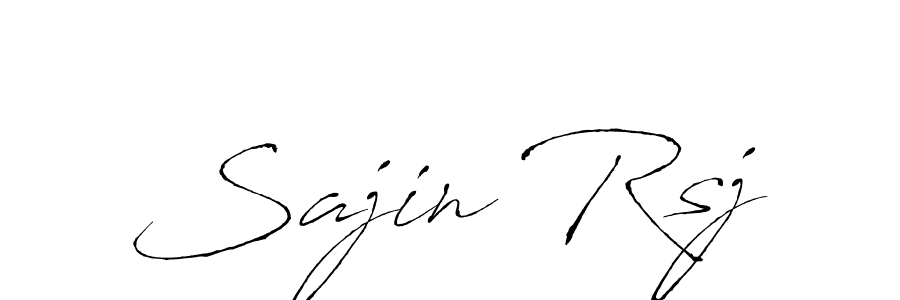 How to make Sajin Rsj name signature. Use Antro_Vectra style for creating short signs online. This is the latest handwritten sign. Sajin Rsj signature style 6 images and pictures png