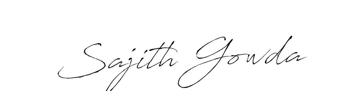 How to make Sajith Gowda signature? Antro_Vectra is a professional autograph style. Create handwritten signature for Sajith Gowda name. Sajith Gowda signature style 6 images and pictures png