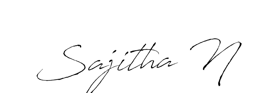 Use a signature maker to create a handwritten signature online. With this signature software, you can design (Antro_Vectra) your own signature for name Sajitha N. Sajitha N signature style 6 images and pictures png