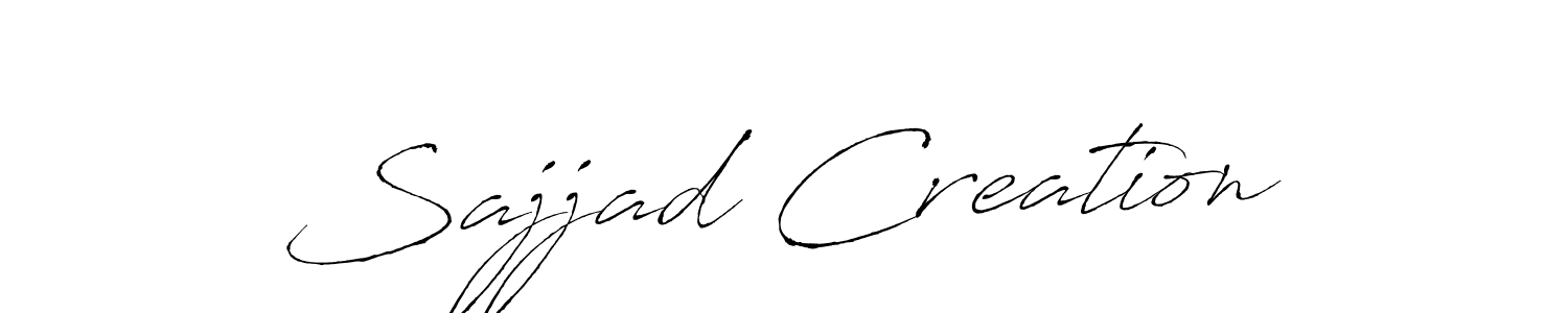 Similarly Antro_Vectra is the best handwritten signature design. Signature creator online .You can use it as an online autograph creator for name Sajjad Creation. Sajjad Creation signature style 6 images and pictures png