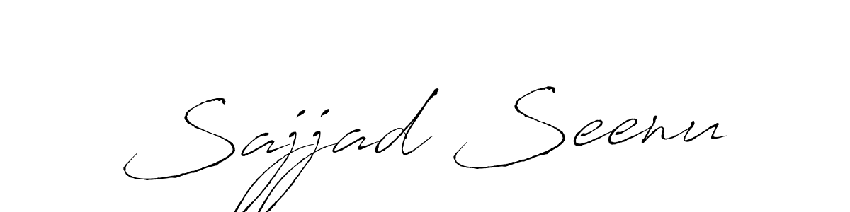 How to make Sajjad Seenu name signature. Use Antro_Vectra style for creating short signs online. This is the latest handwritten sign. Sajjad Seenu signature style 6 images and pictures png