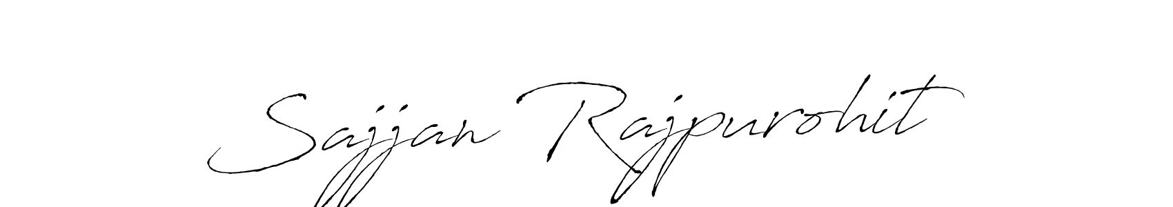 How to make Sajjan Rajpurohit name signature. Use Antro_Vectra style for creating short signs online. This is the latest handwritten sign. Sajjan Rajpurohit signature style 6 images and pictures png