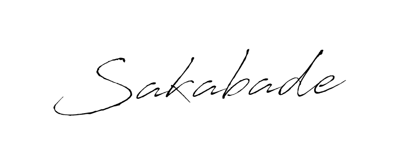 Make a beautiful signature design for name Sakabade. With this signature (Antro_Vectra) style, you can create a handwritten signature for free. Sakabade signature style 6 images and pictures png